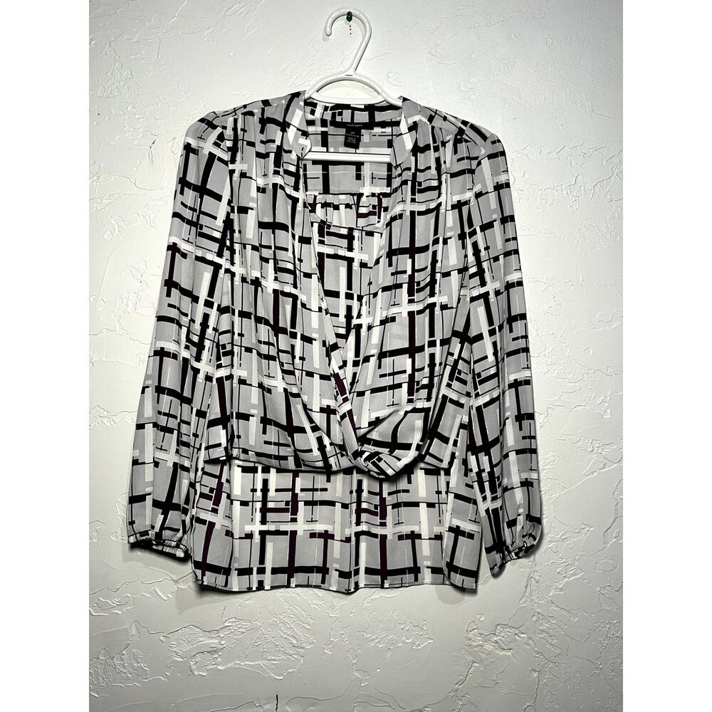 Alfani droop plum line blouse womens 2P professional preppy business career‎